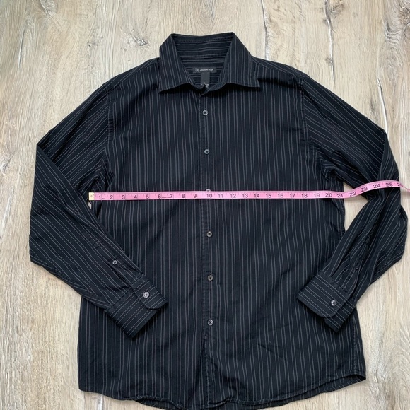 INC International Concepts Black Button Down Shirt Sz Large - Picture 7 of 8